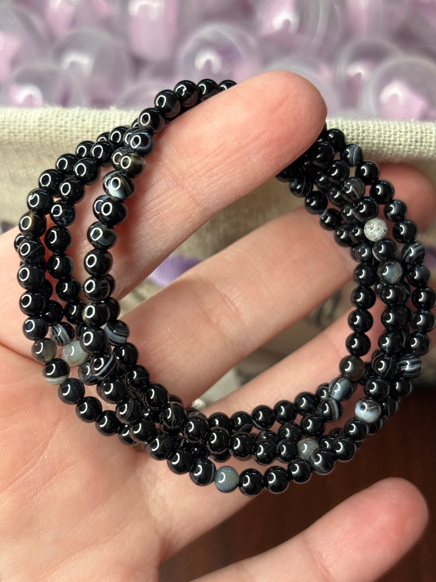 Orca Agate - Bracelet 4 mm