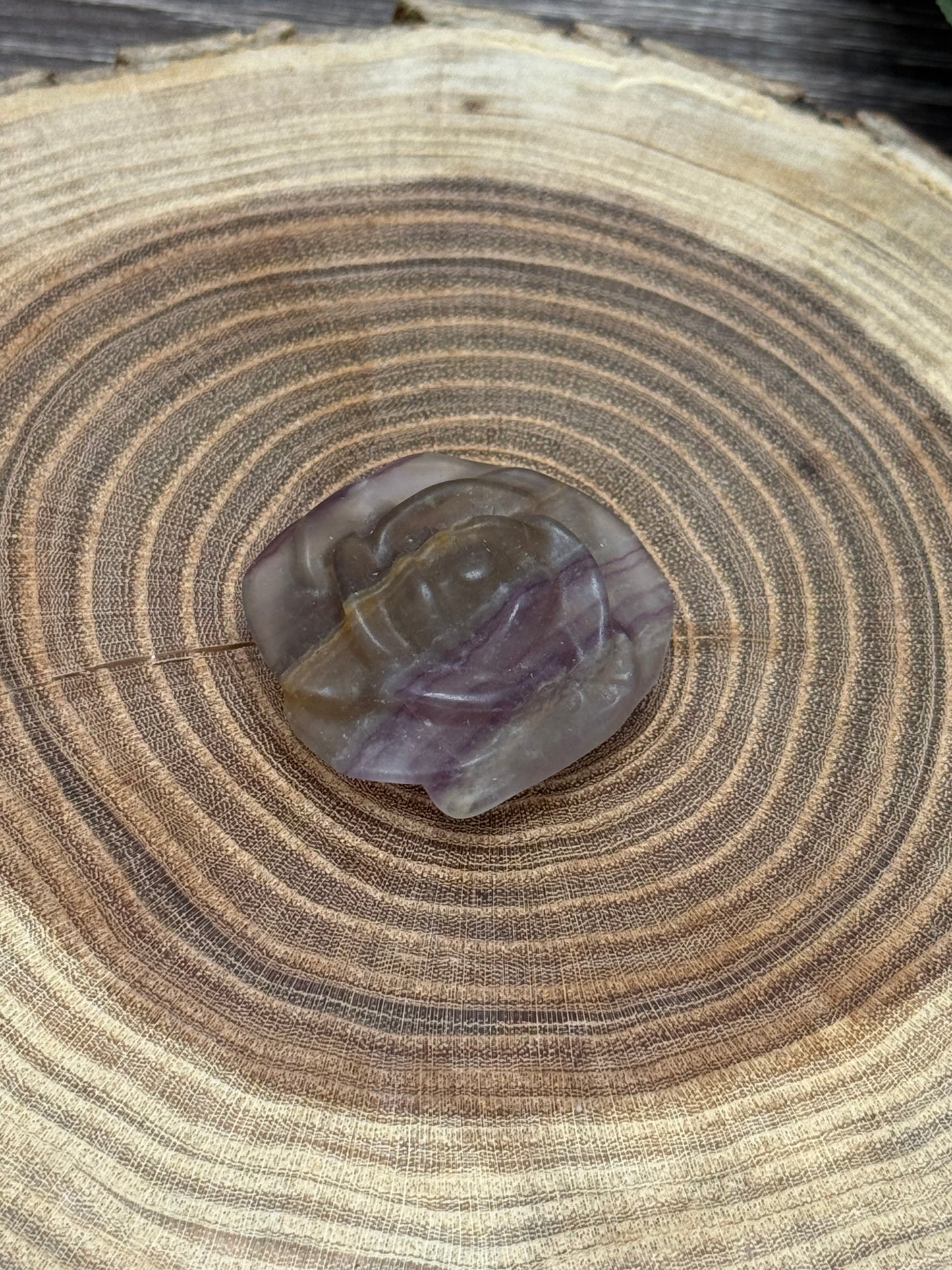 Fluorite Rose Carving