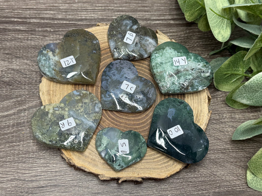 Moss Agate Hearts