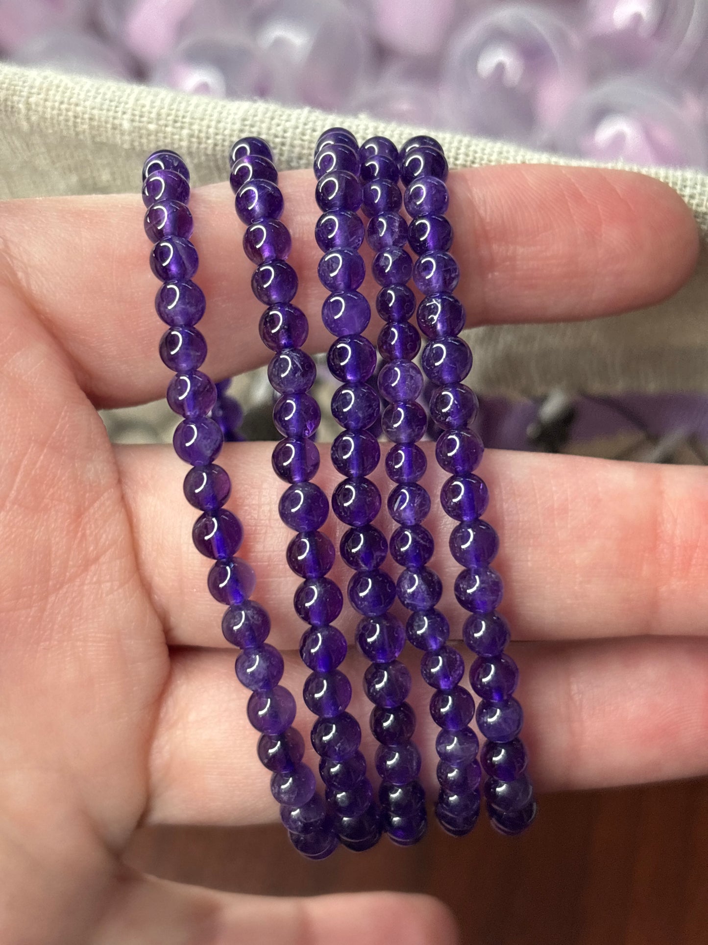 Amethyst - Bracelet 4 mm (higher quality)