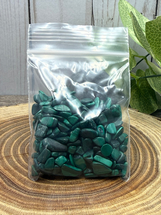 Malachite Crystal Chip Bag