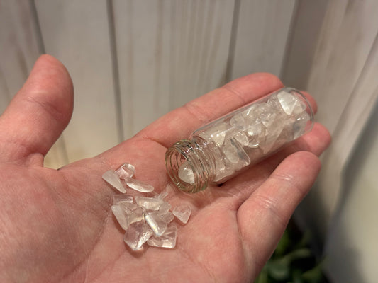 Rose Quartz Crystal Chip Bottle (Higher Quality)
