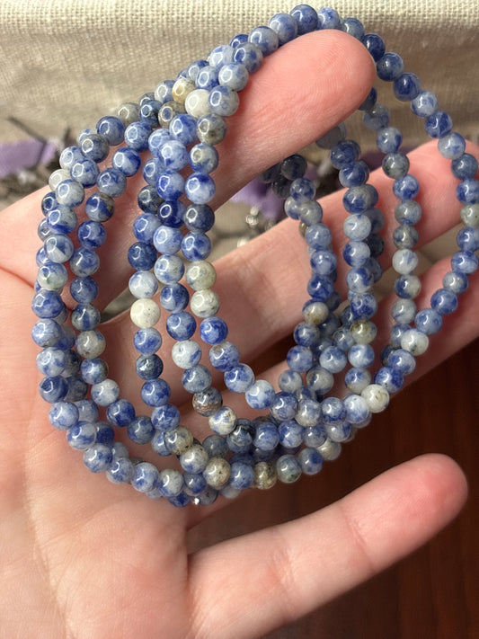 Blue Spot Dot - Bracelet 4 mm
