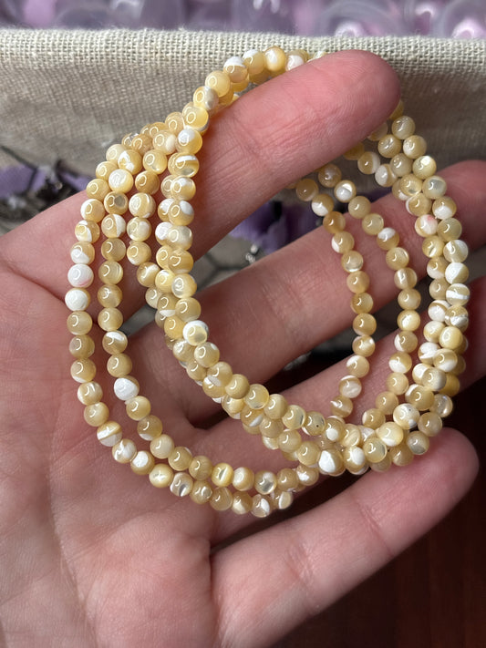Banded Orange Calcite - Bracelet 4 mm