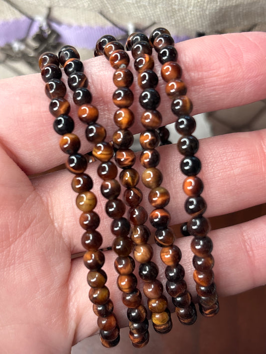 Red Tigers Eye - Bracelet 4 mm