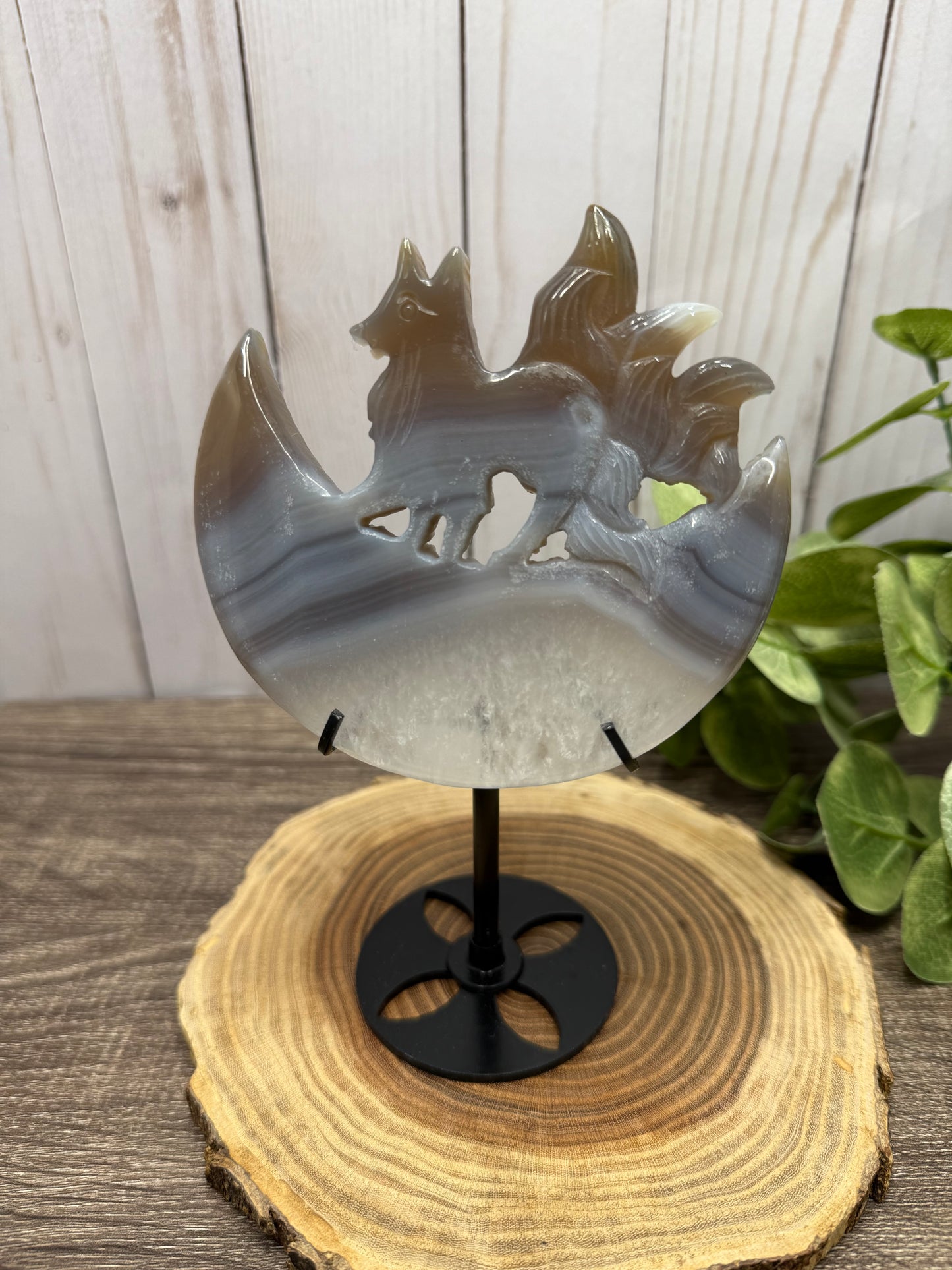 Nine Tailed Fox Carvings on Stand