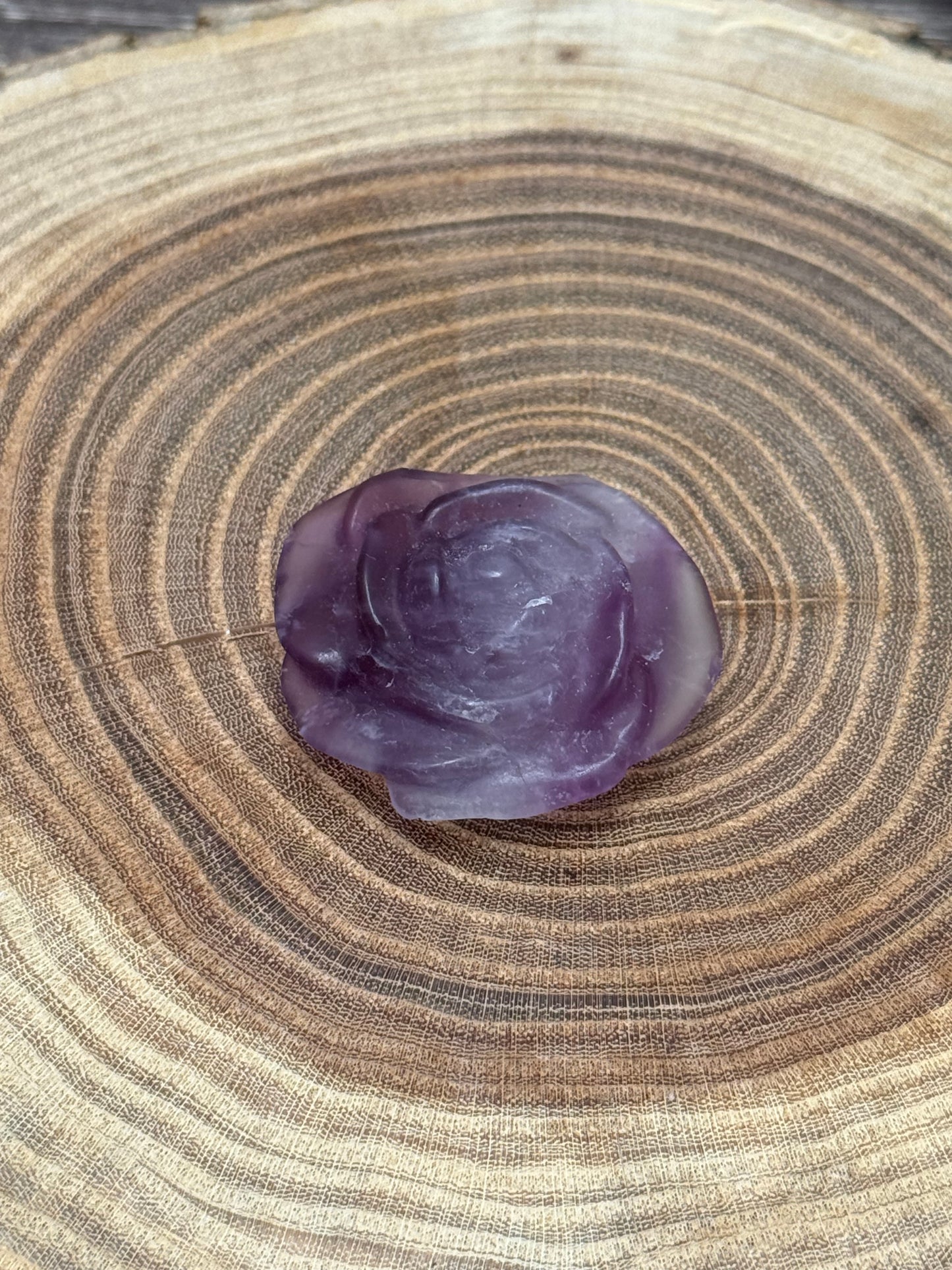 Fluorite Rose Carving