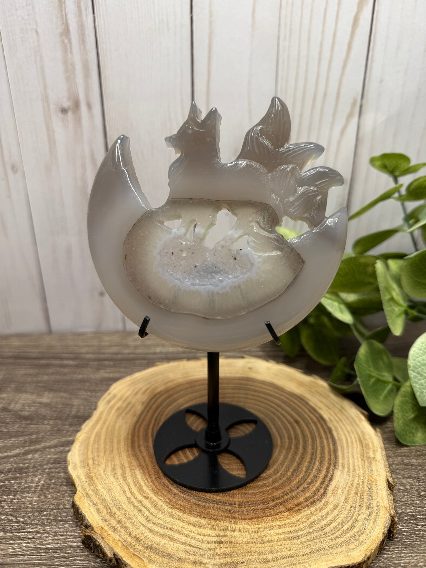 Nine Tailed Fox Carvings on Stand