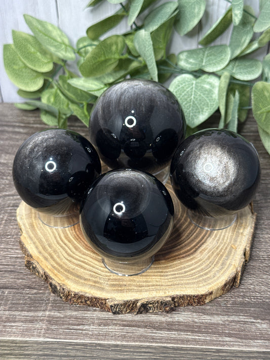 Silver Sheen Obsidian Sphere