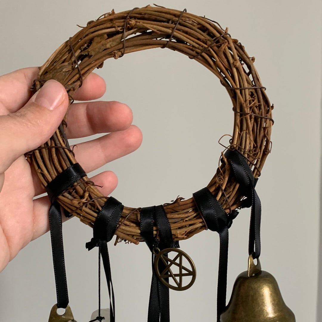 Witch Bells for Home Protection, Handmade Witchy Decor for Attracts Positive and Drive Out Negative, Wicca Supplies