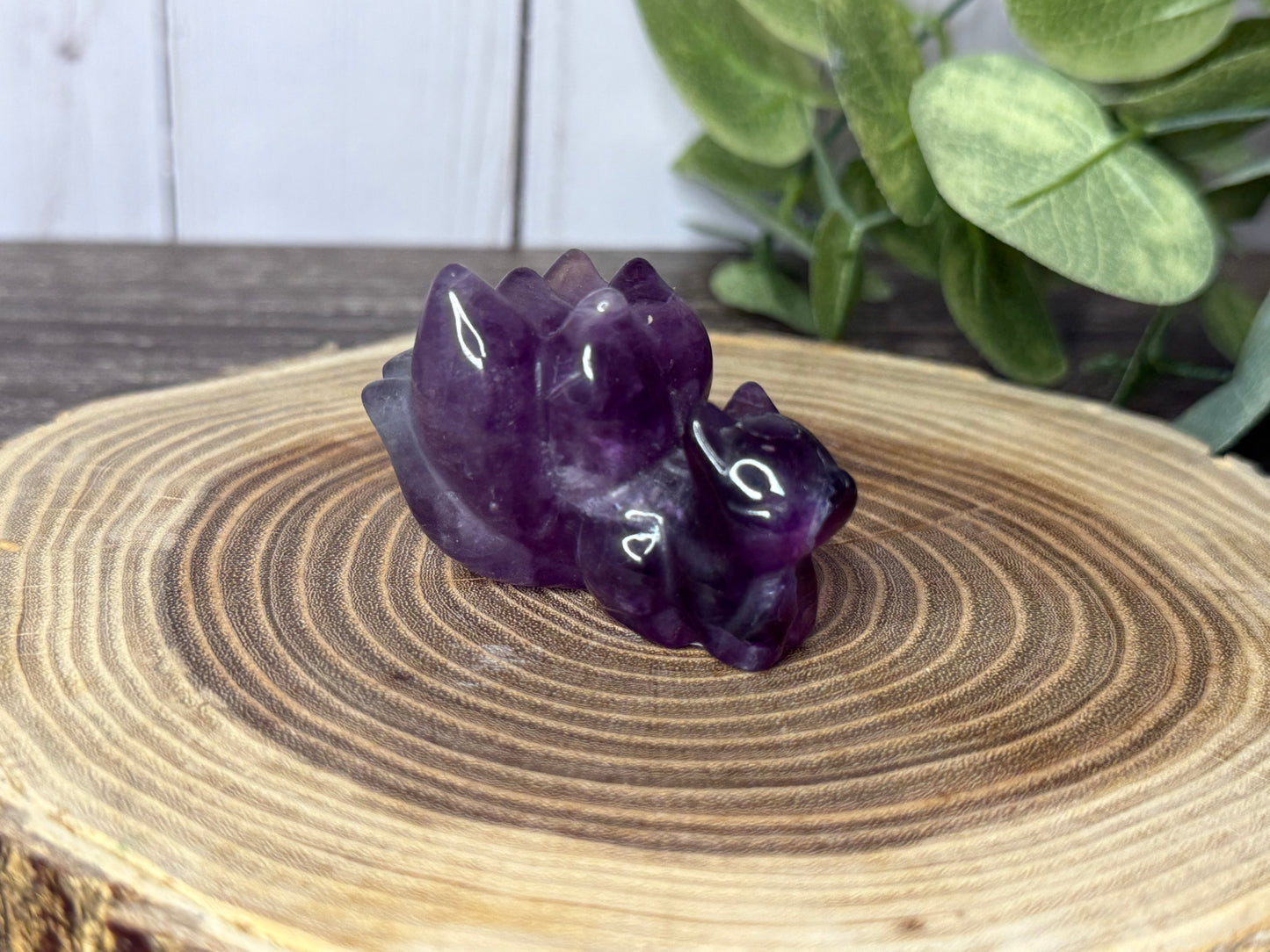 Nine Tailed Fox Fluorite Carvings