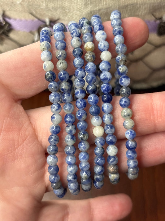 Blue Spot Dot - Bracelet 4 mm
