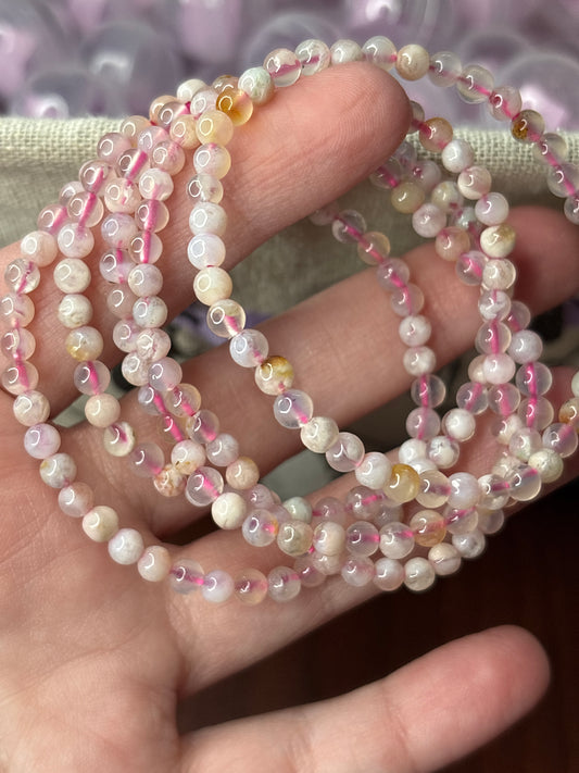 Flower Agate - Bracelet 4 mm