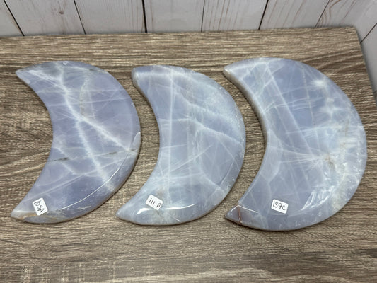 Blue Rose Quartz Large Moons (no stands)
