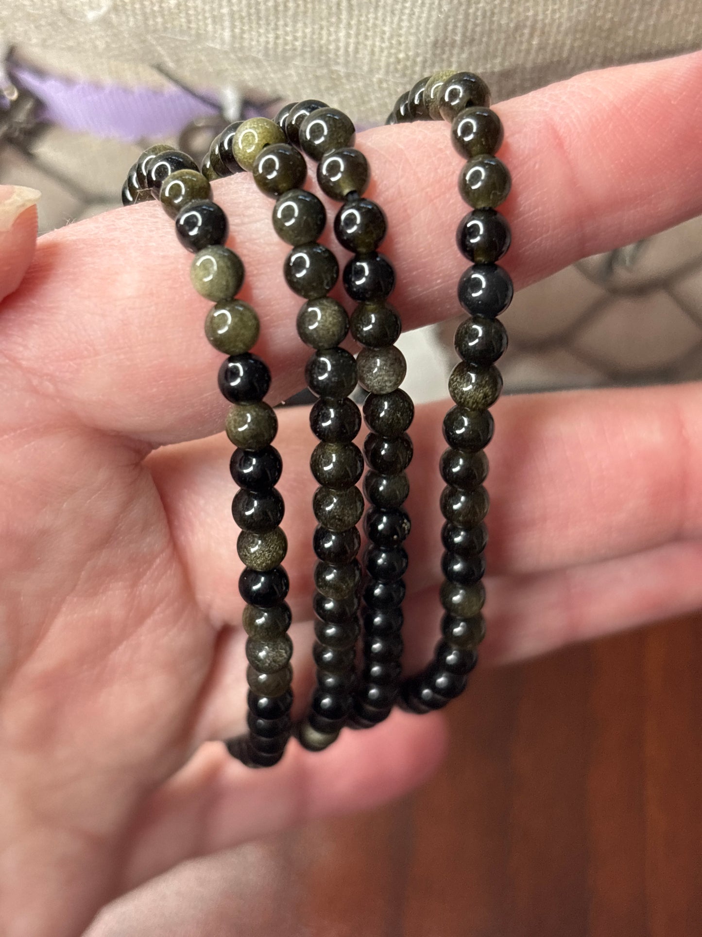 Gold Sheen Obsidian - Bracelet 4 mm