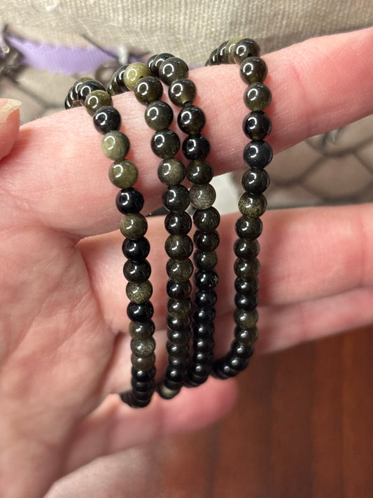 Gold Sheen Obsidian - Bracelet 4 mm