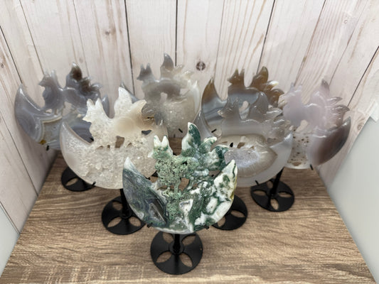 Nine Tailed Fox Carvings on Stand