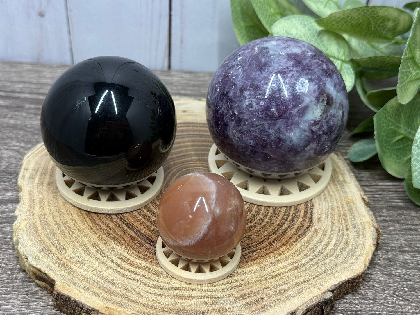 Wooden Sphere Stands - Small Medium Large