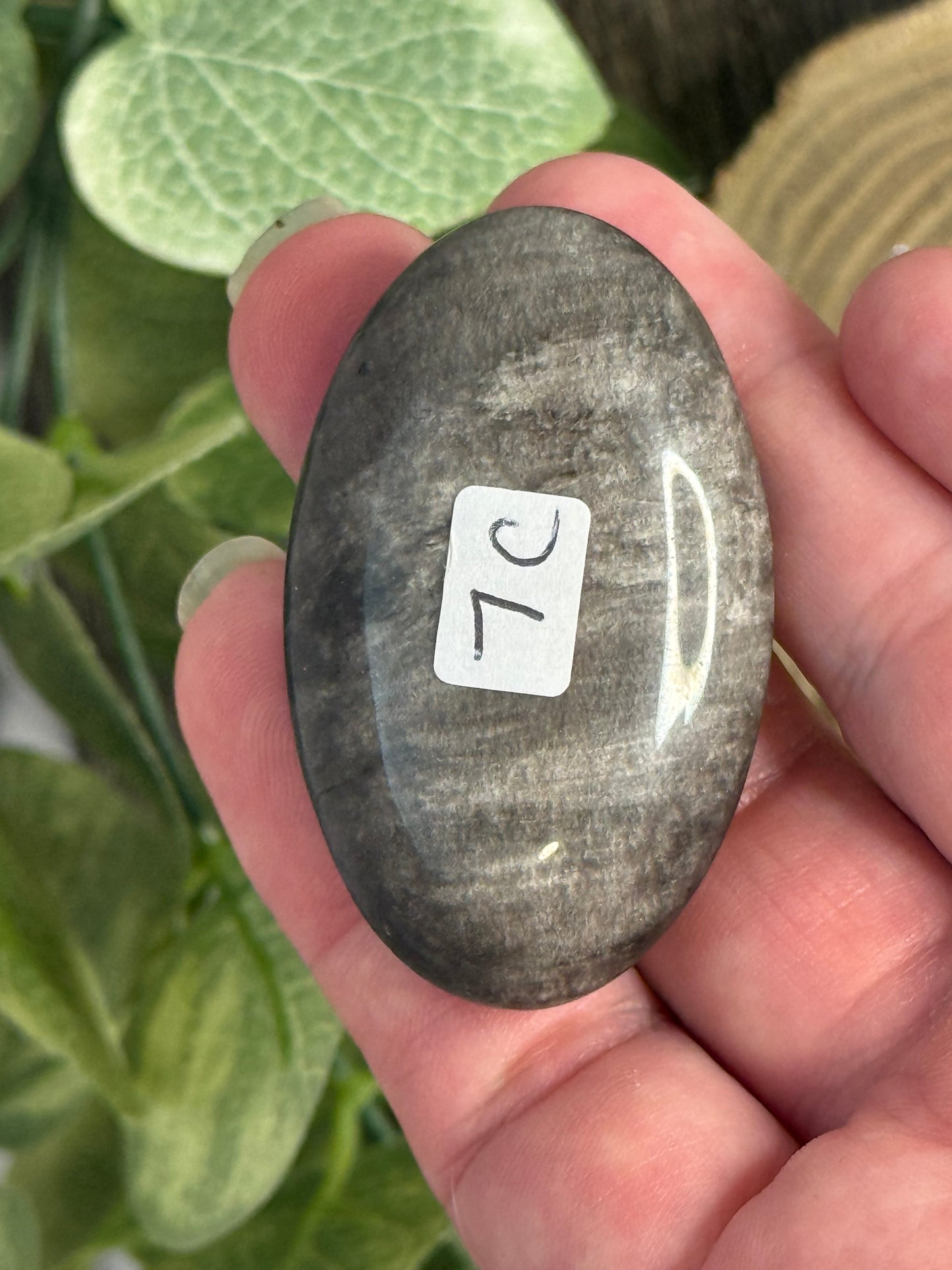 Obsidian - Silver Sheen Palm Stones