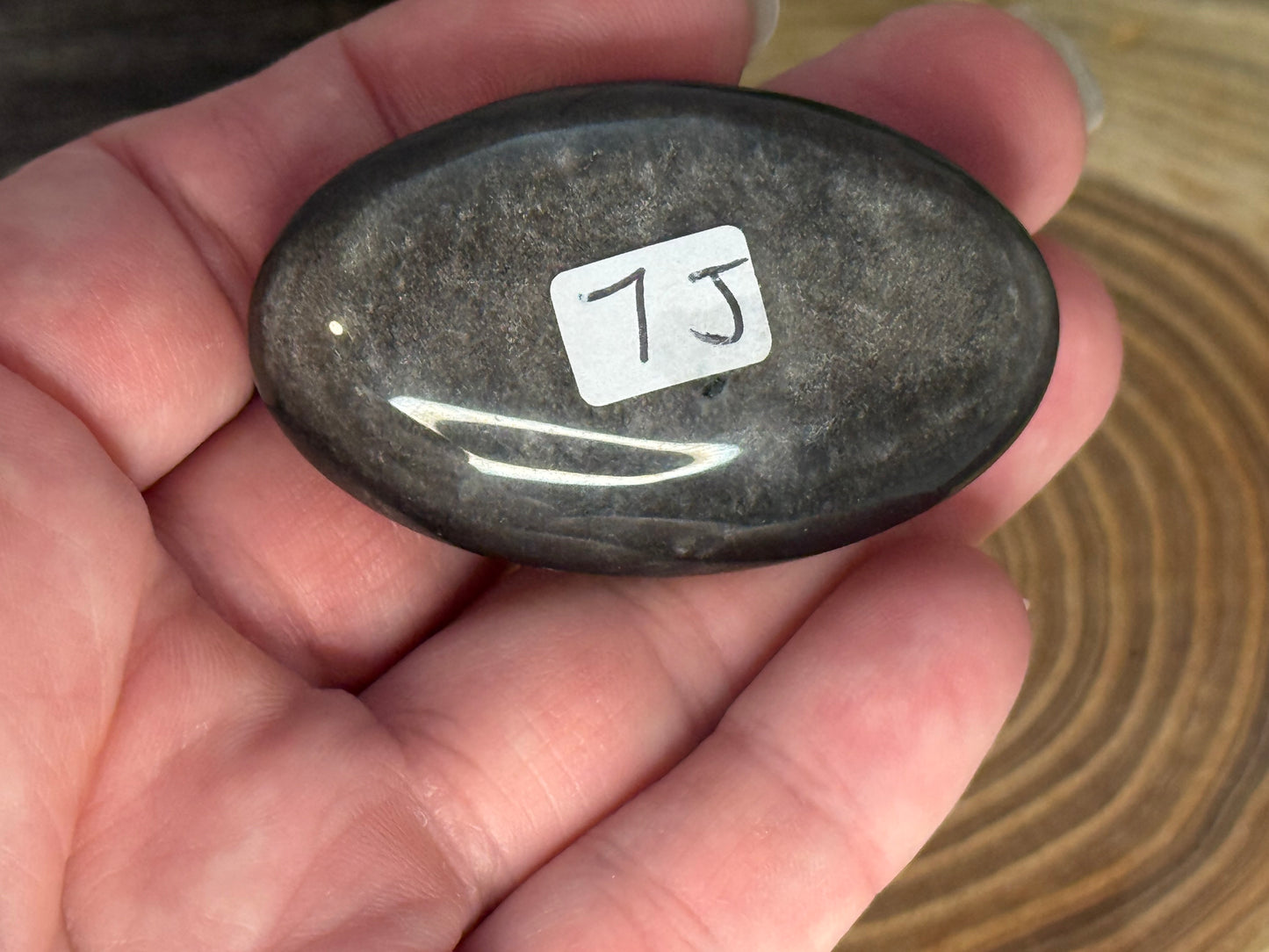 Obsidian - Silver Sheen Palm Stones