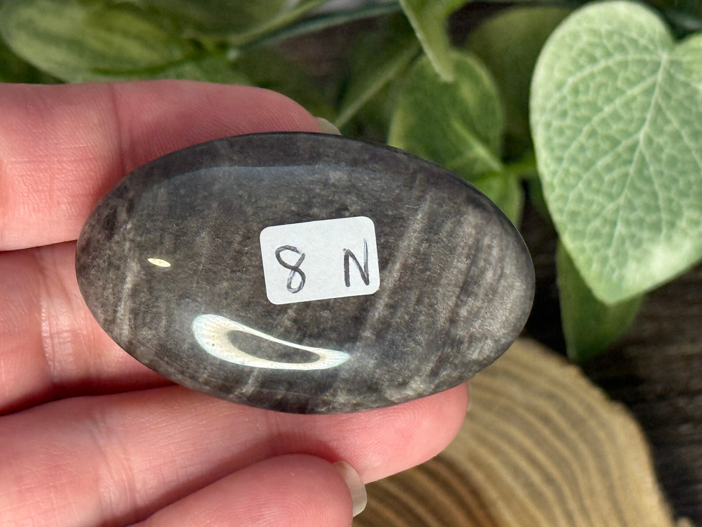 Obsidian - Silver Sheen Palm Stones