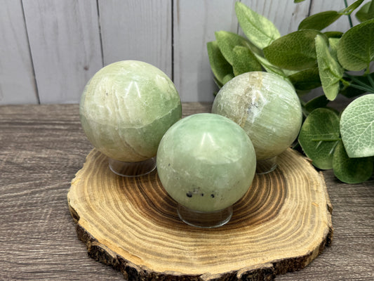 Pistachio Calcite Spheres