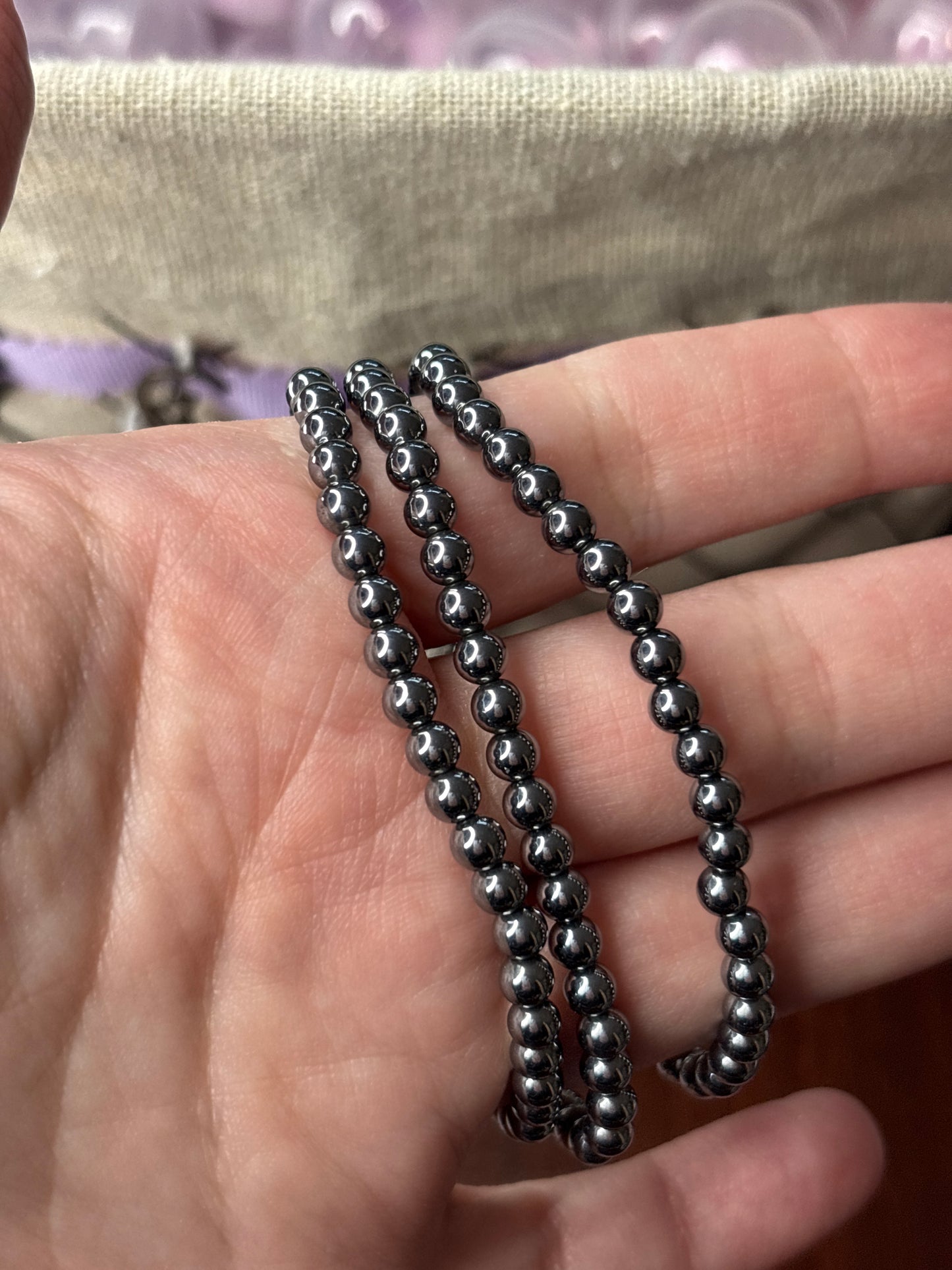 Hematite - Bracelet 4 mm