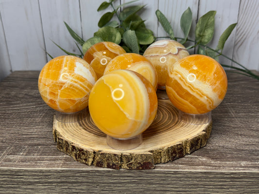 Orange Calcite Spheres