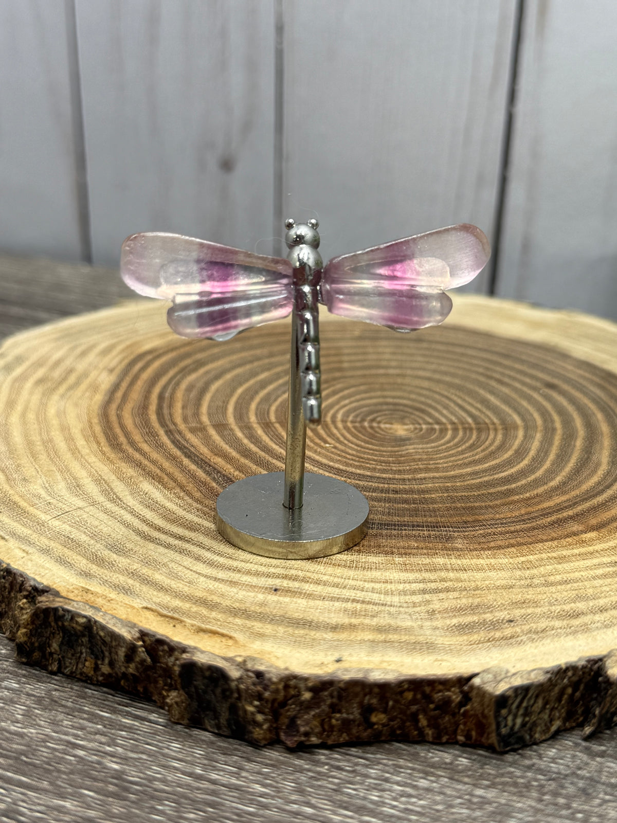Small Dragonfly Wings on Stand - Fluorite