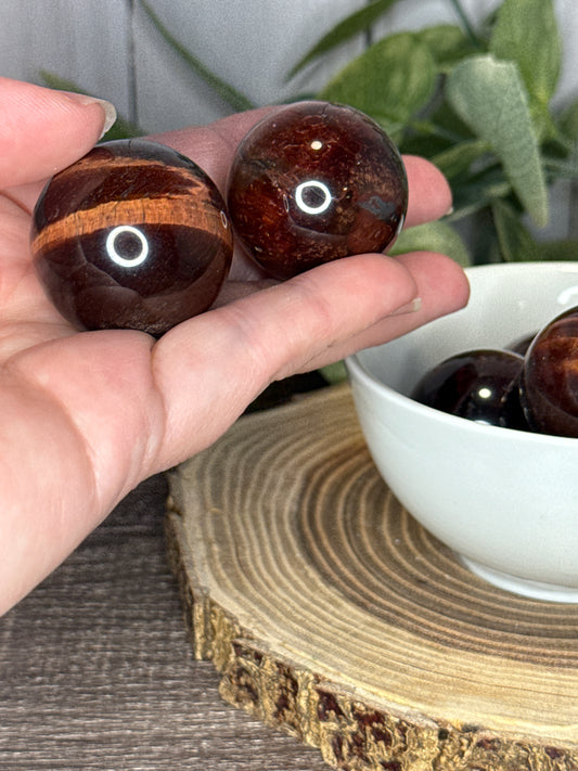 Red Tigers Eye Small Spheres