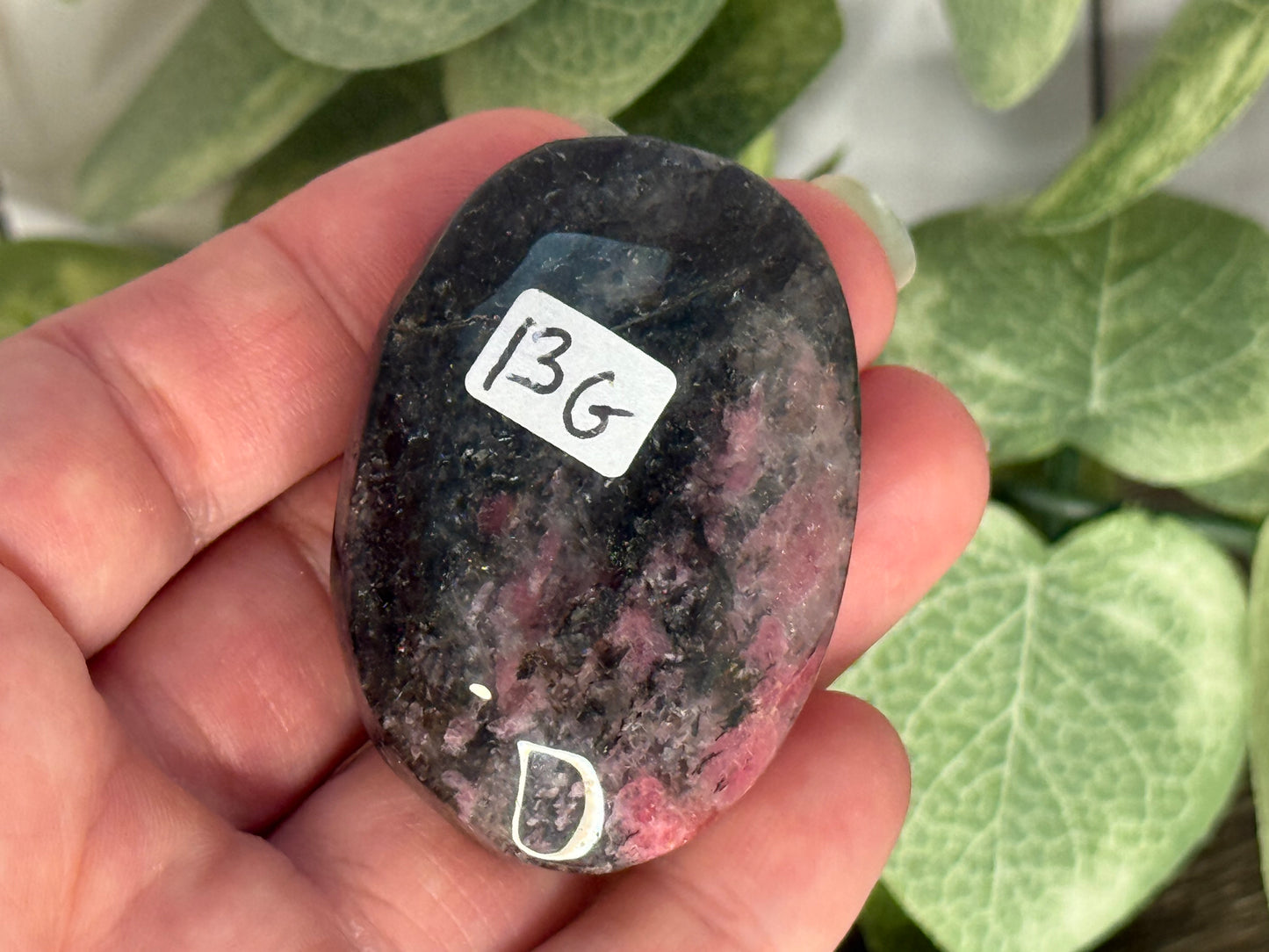 Rhodonite Palm Stone