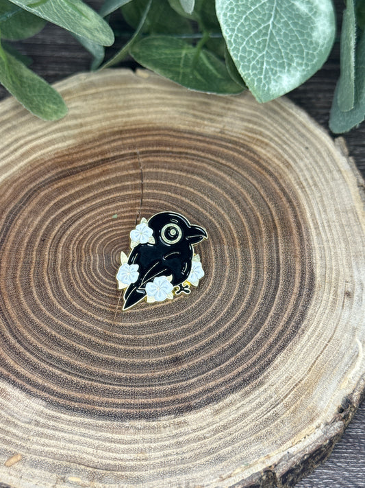 Cute Bird and Flowers Pin