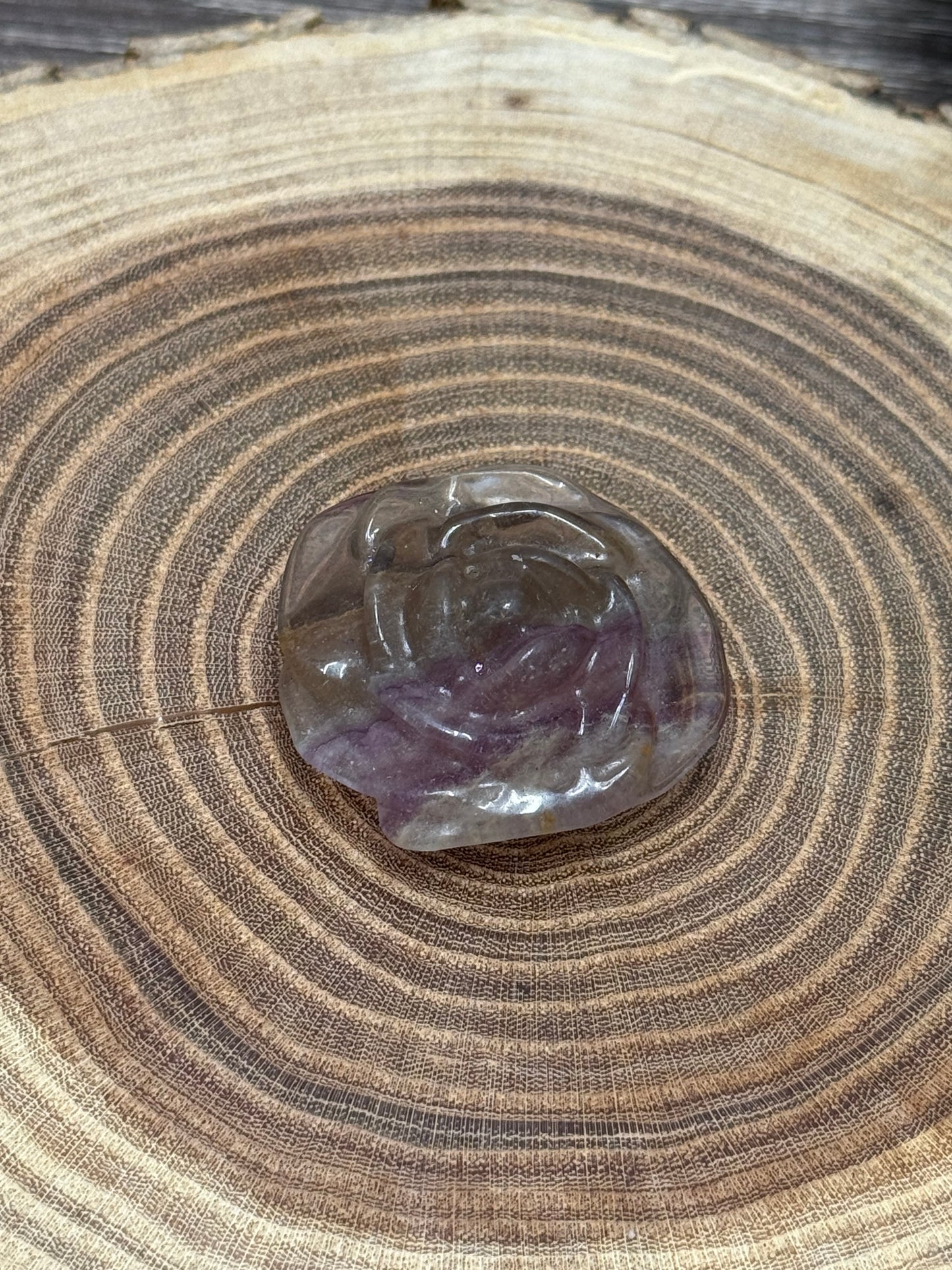 Fluorite Rose Carving