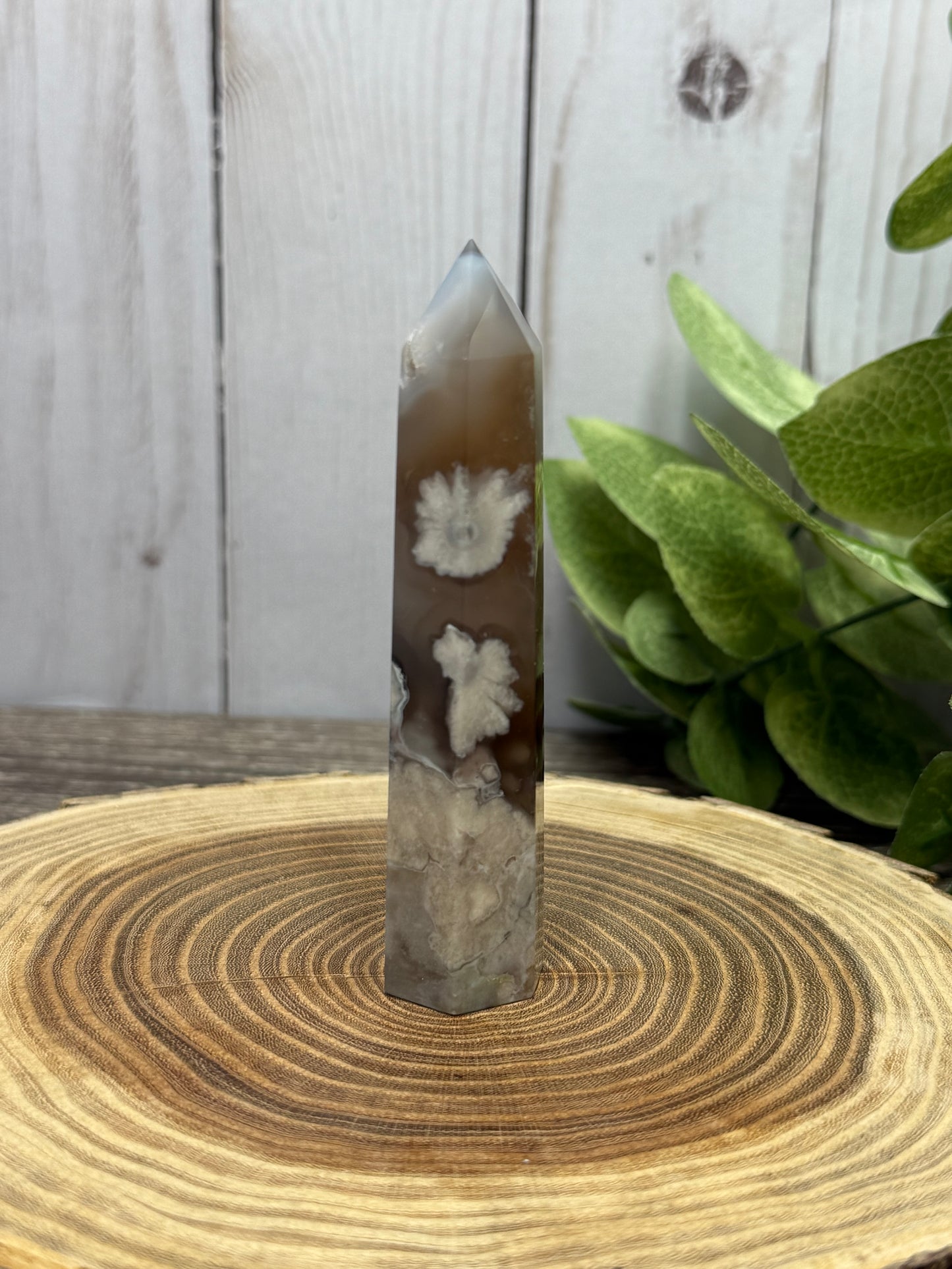 Black Flower Agate Towers