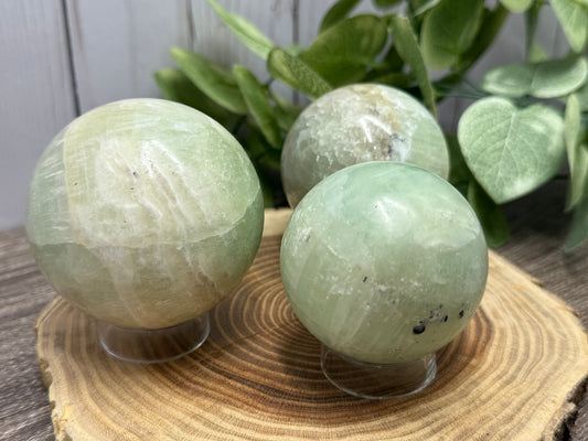 Pistachio Calcite Spheres