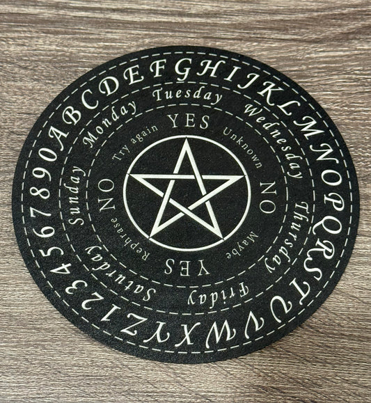 Pendulum Board - Pentacle, Alphabet, Days of the Week, Numbers Black