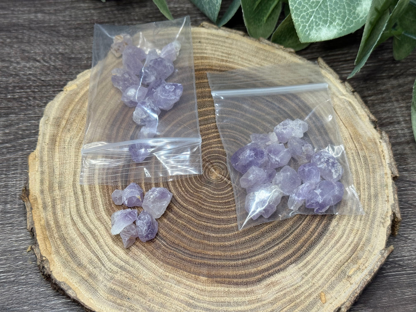 Amethyst Flower Crystal Chip Bag