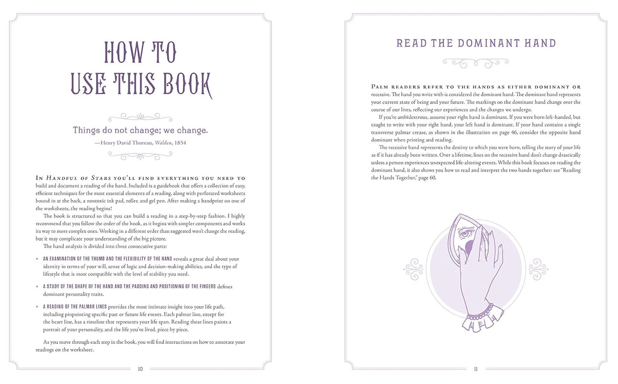 Handful of Stars: A Palmistry Guidebook and Hand Printing Kit