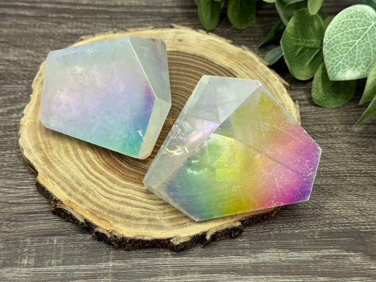 Clear Quartz Aura Coated Freeforms