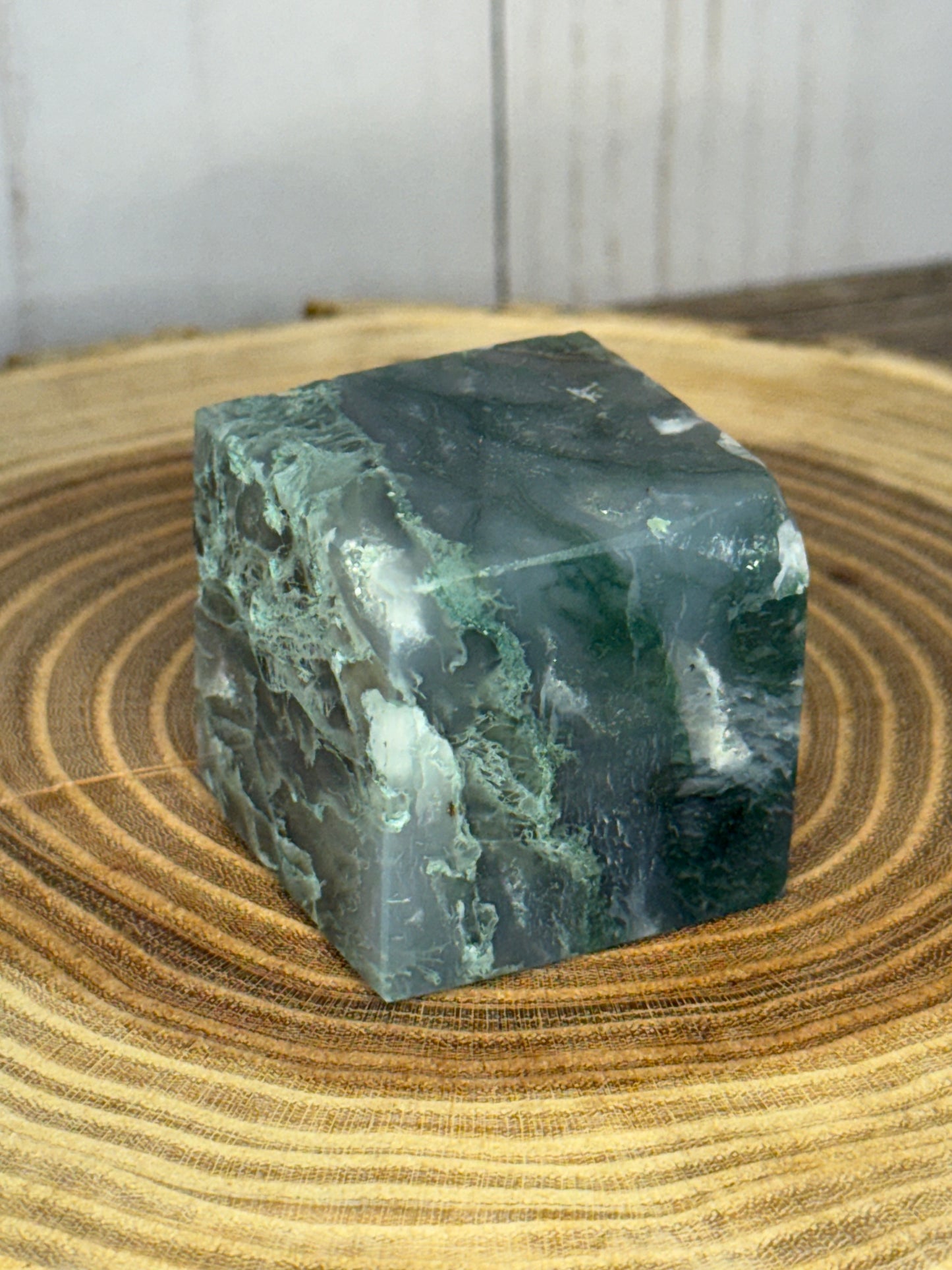 Moss Agate Squares/ Cubes