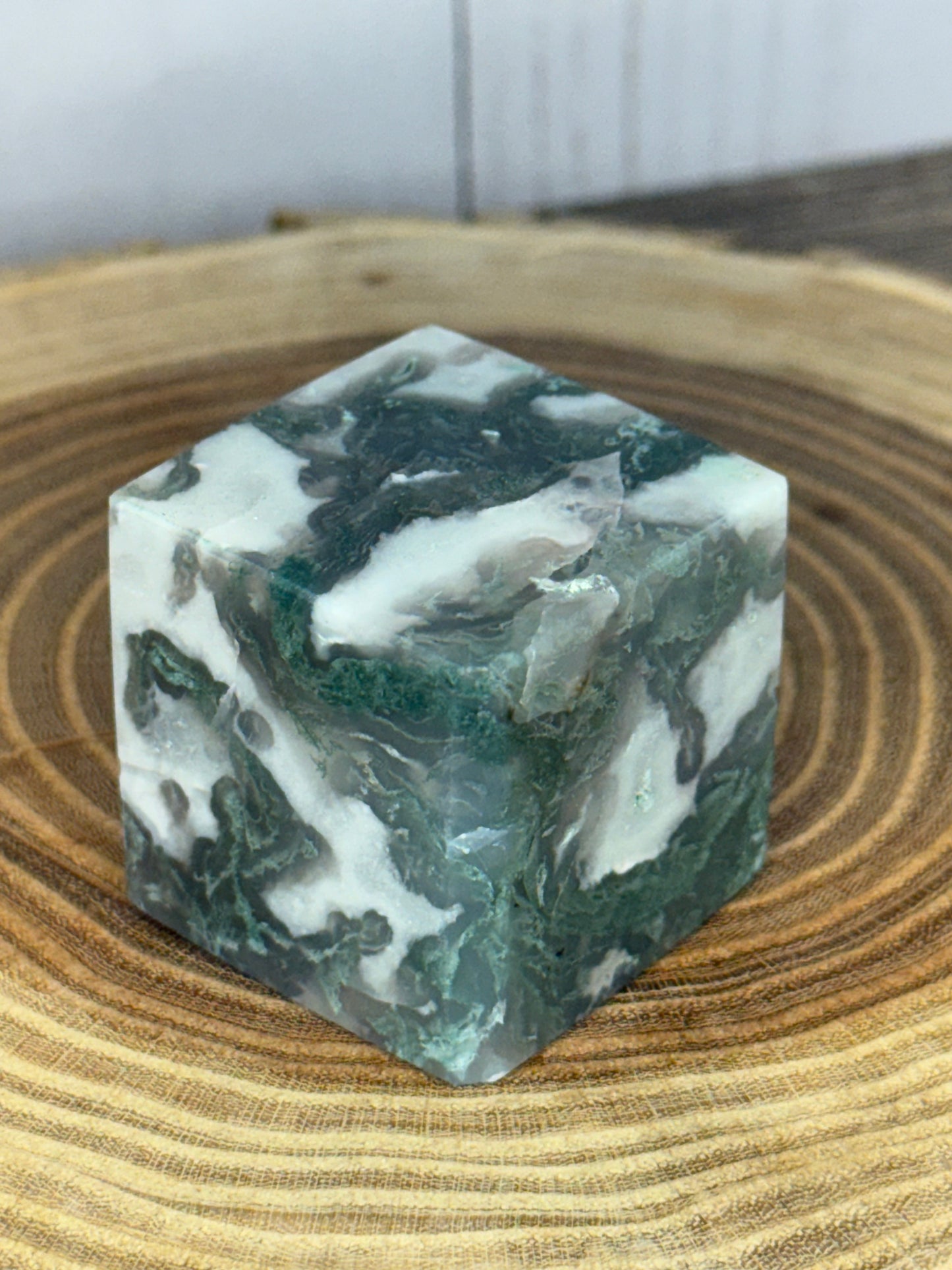 Moss Agate Squares/ Cubes