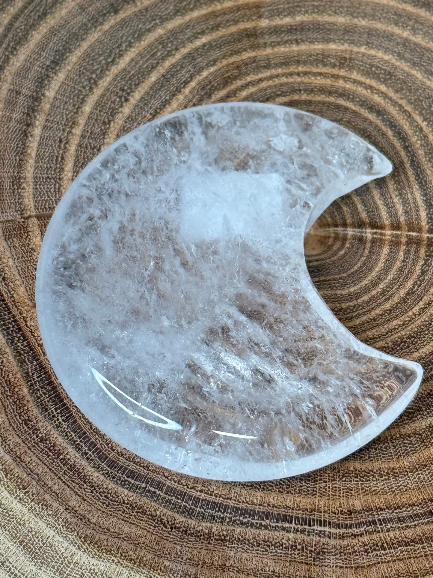 Clear Quartz Moon Carvings