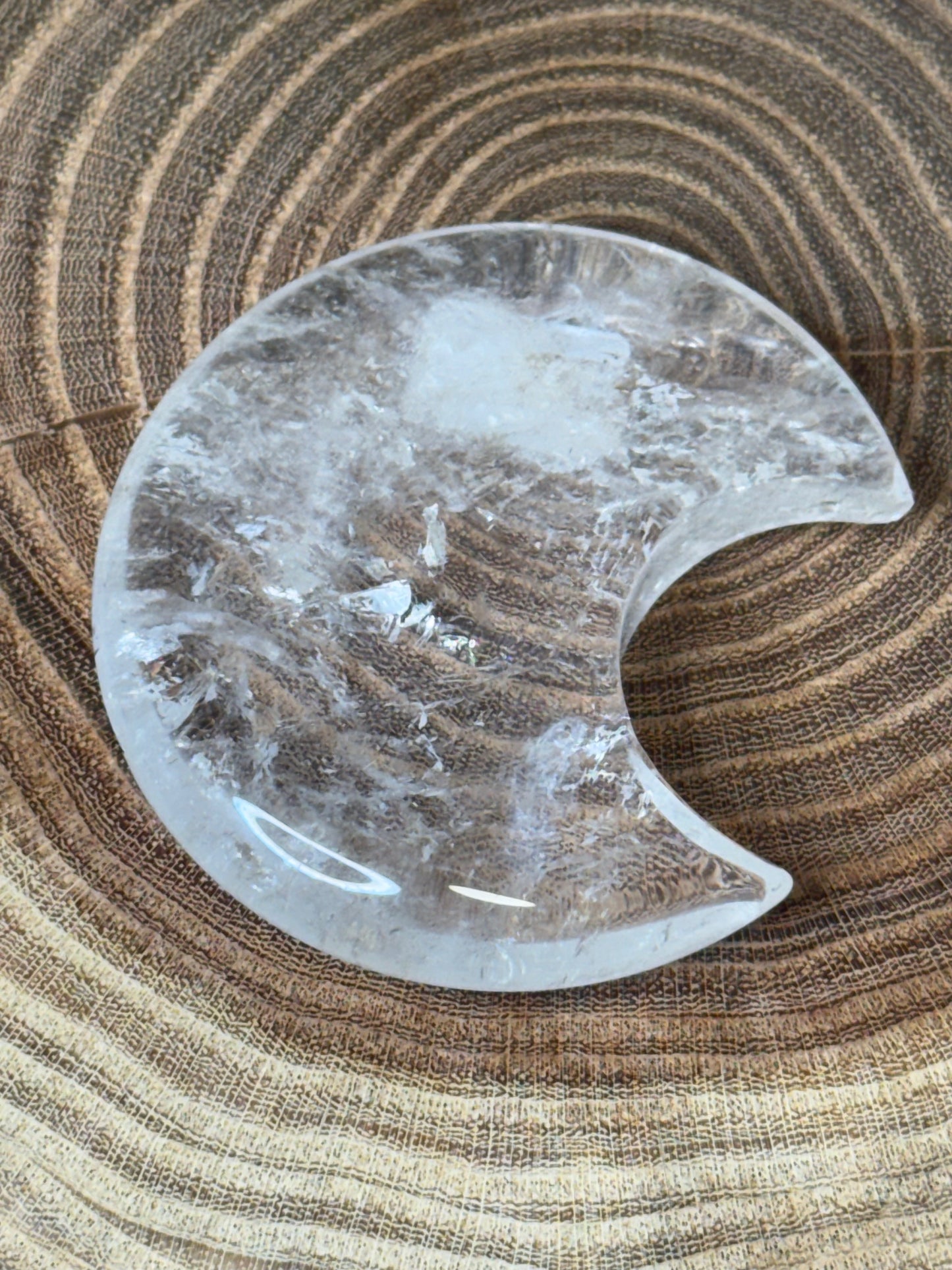 Clear Quartz Moon Carvings