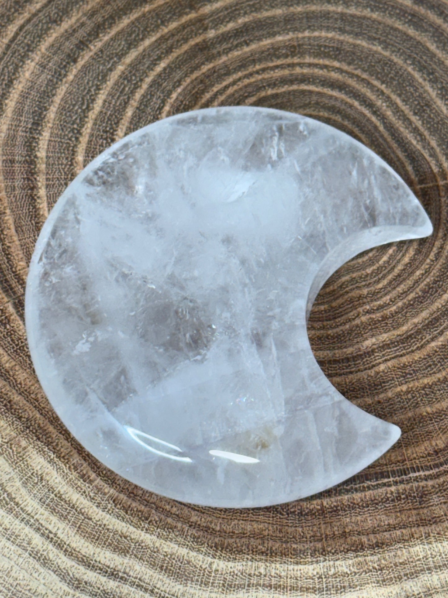 Clear Quartz Moon Carvings