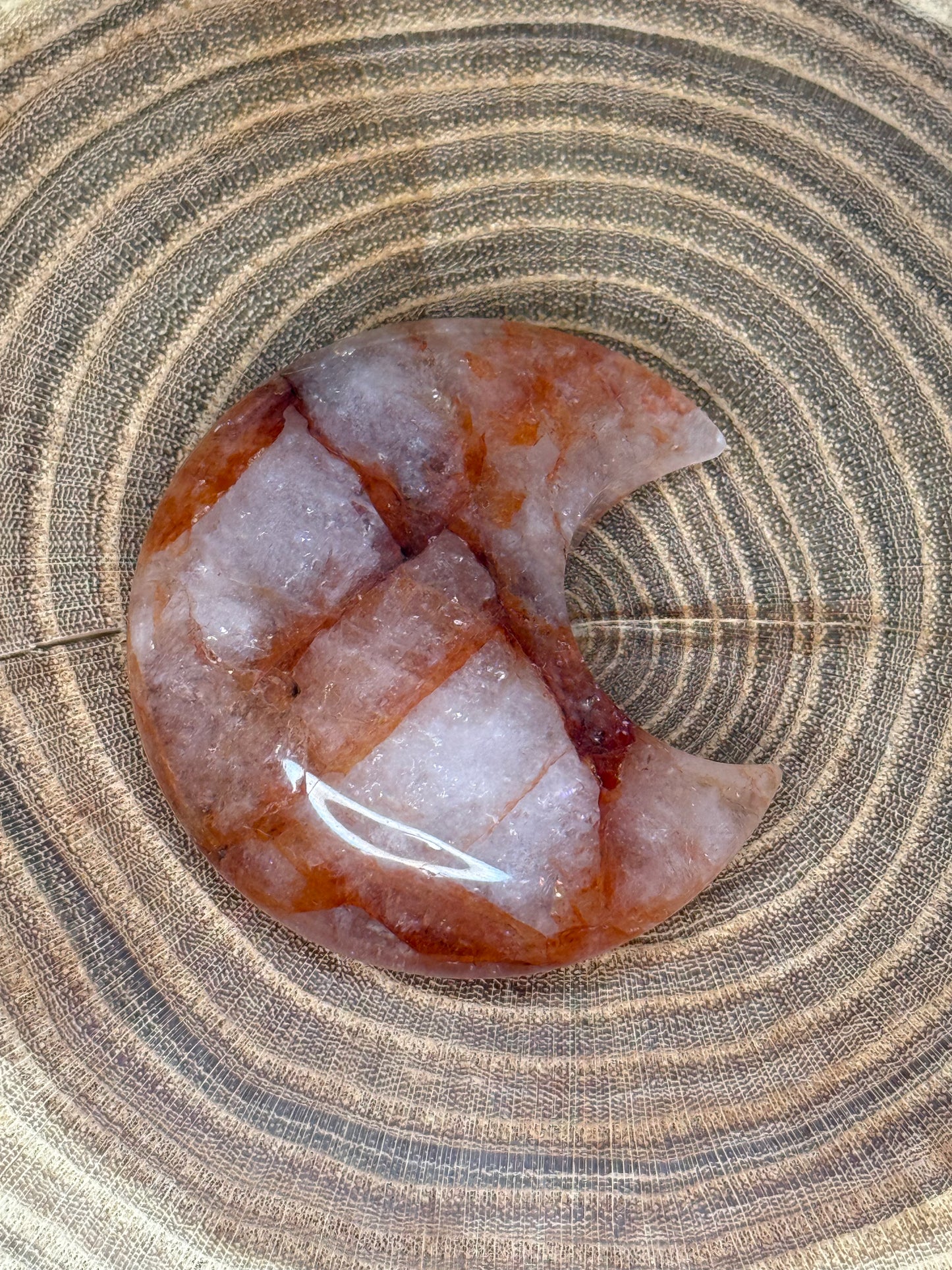 Fire Quartz Moon Carvings