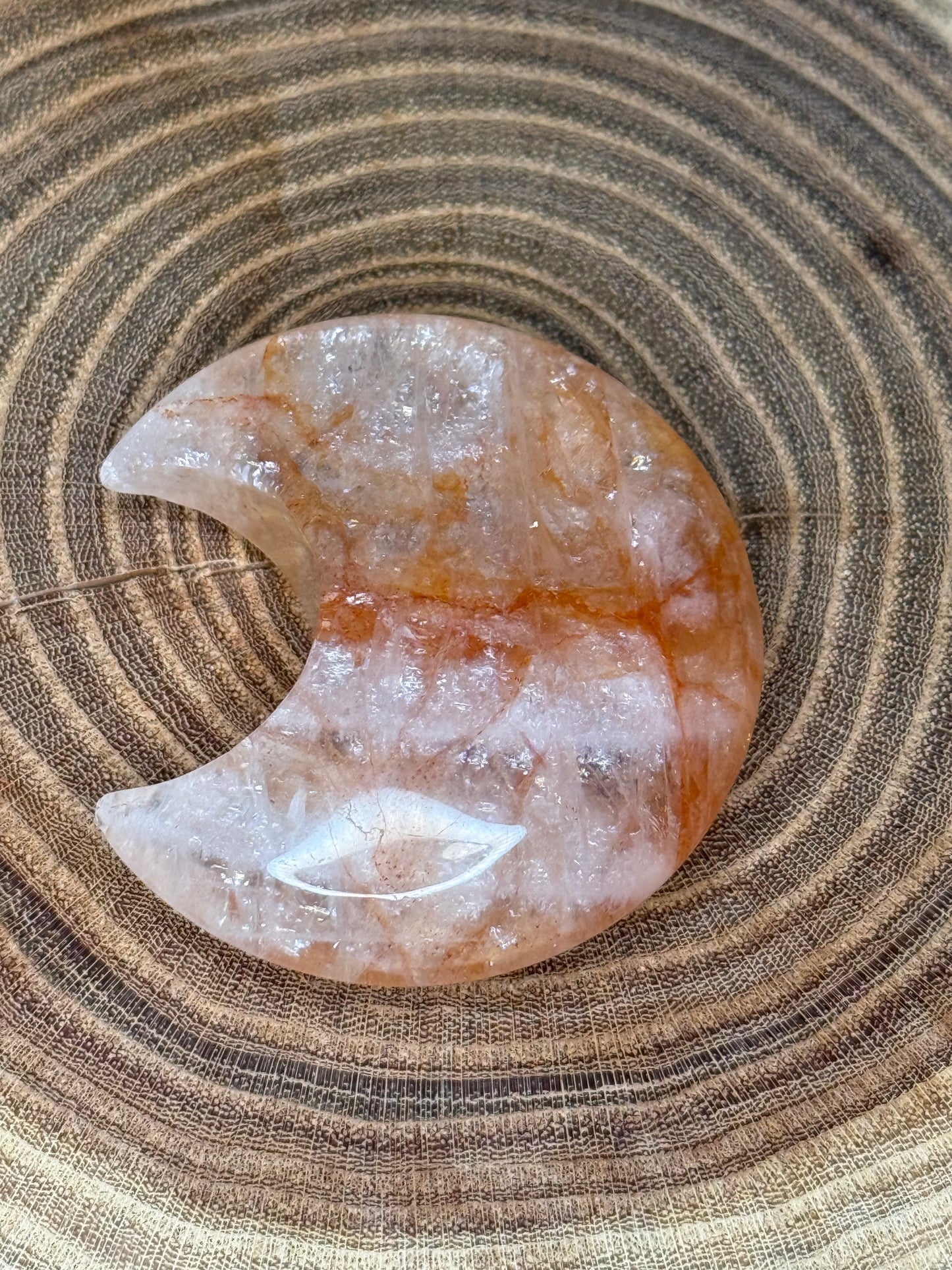 Fire Quartz Moon Carvings