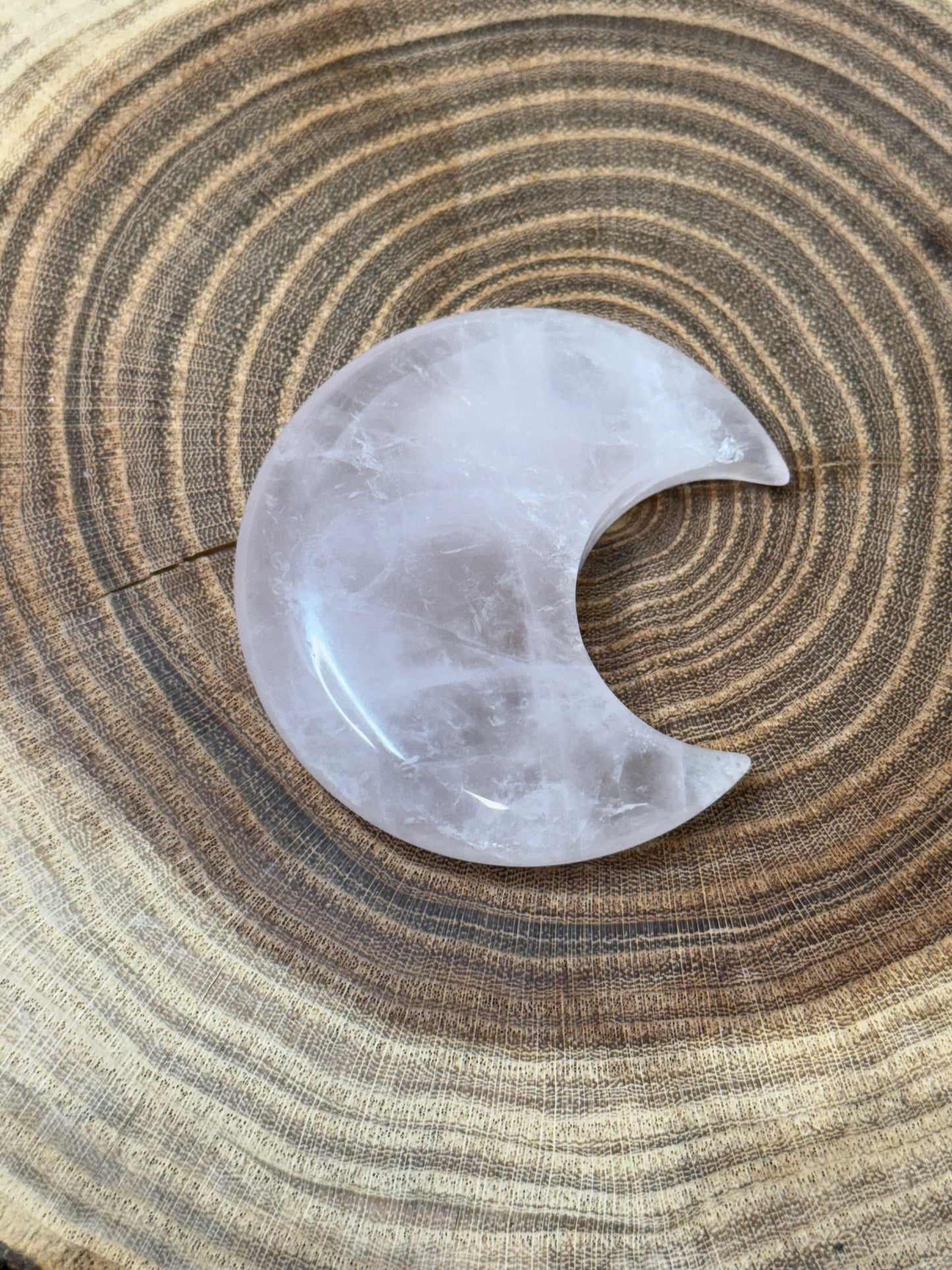 Rose Quartz Moon Carvings