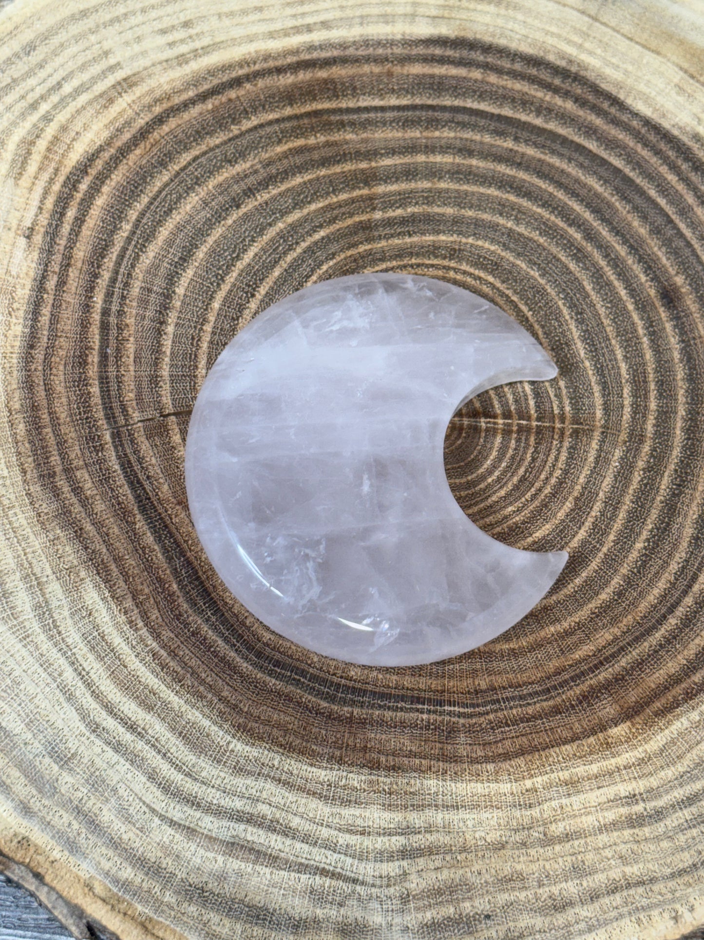 Rose Quartz Moon Carvings