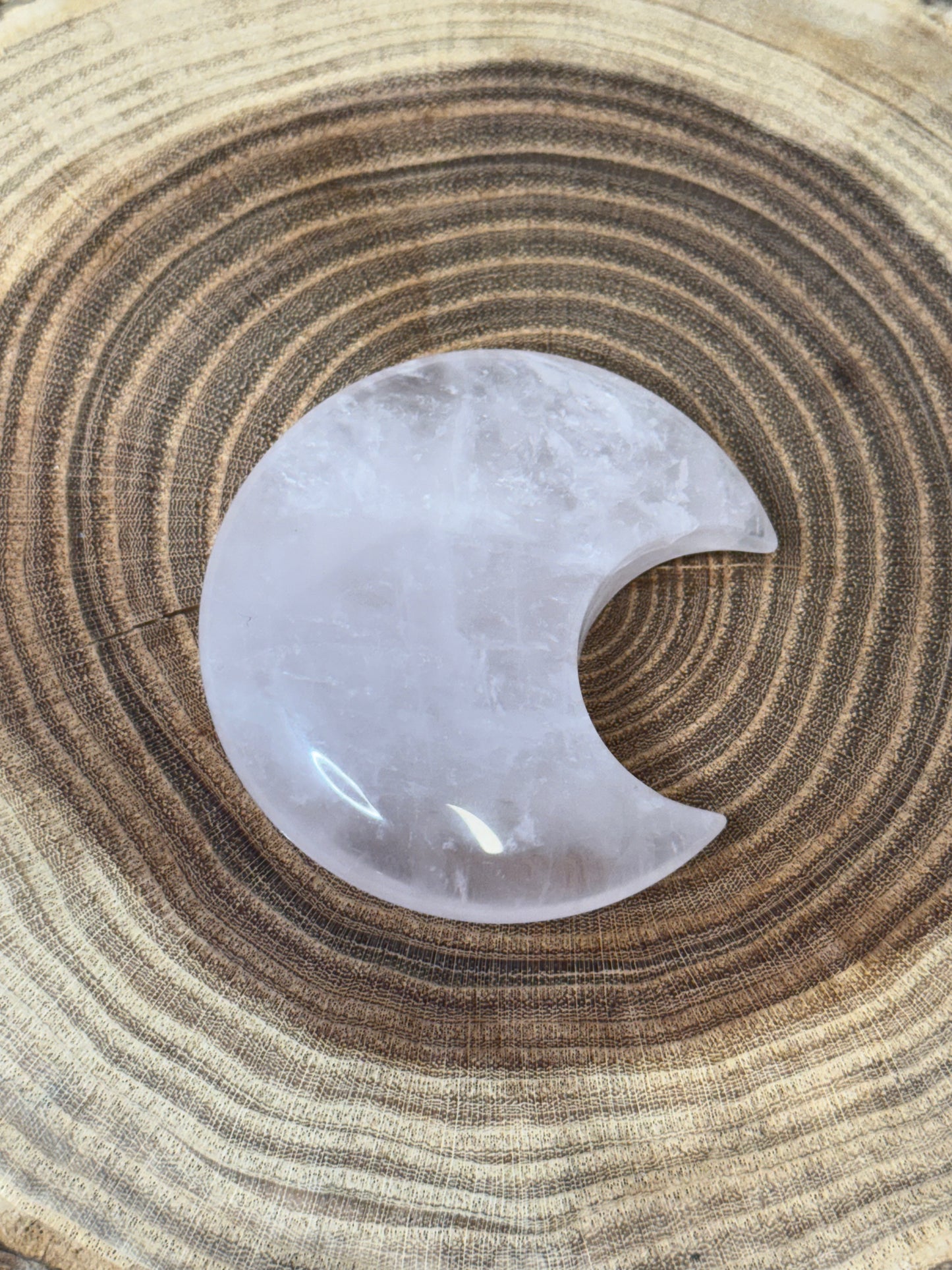 Rose Quartz Moon Carvings
