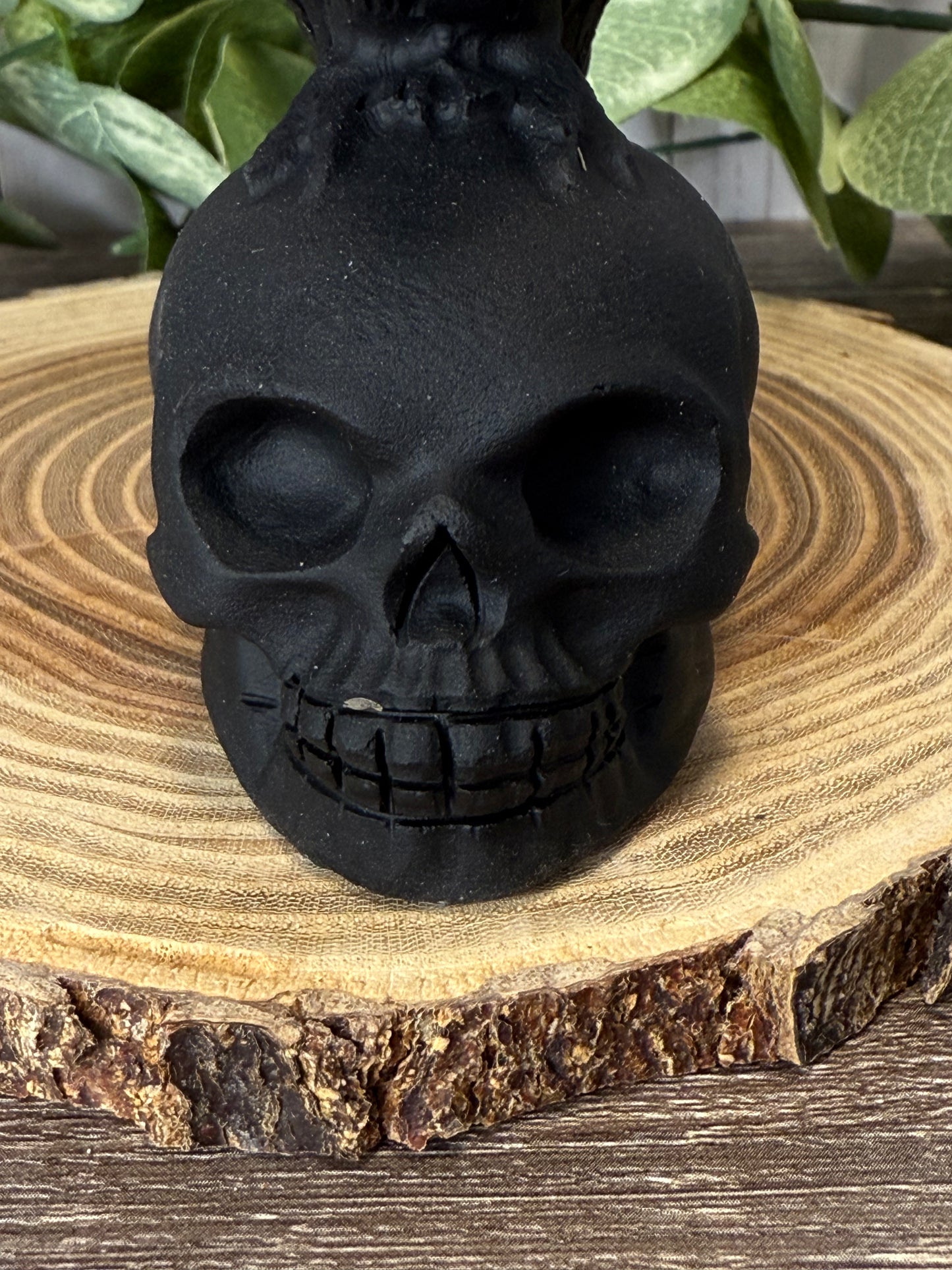 Skull & Bird Obsidian Carving